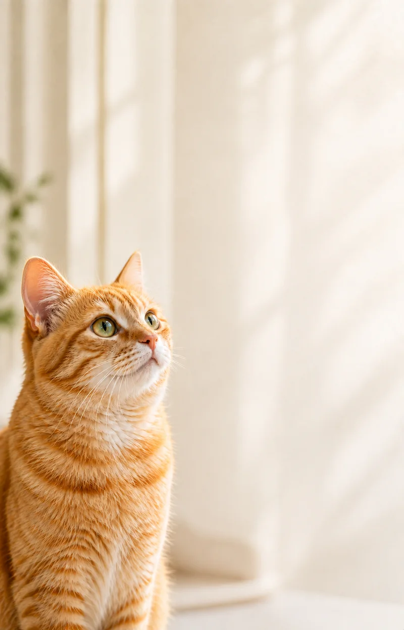 An orange cat in a sample eye observation